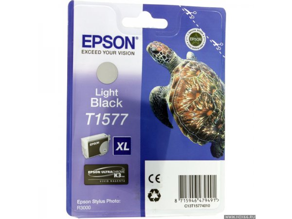 Картридж Epson T1577 (C13T15774010) для Stylus Photo R3000 (Light Black) Февраль 2021 г.